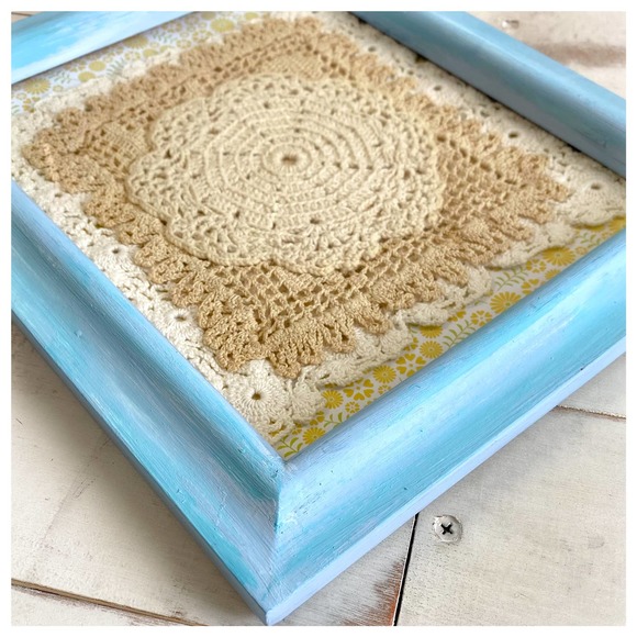Farmhouse Framed Doily Art Decor - Picture 4 of 12